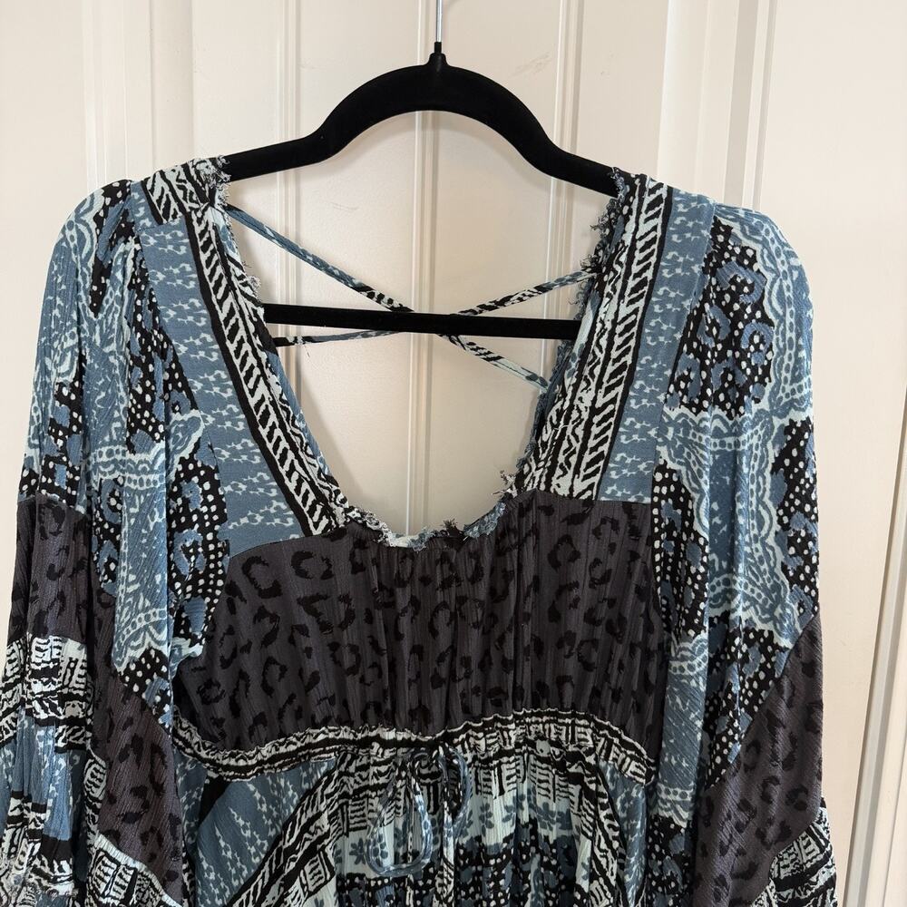 Free People Heart Of Gold Mini Dress Boho Flare Sleeves Women’s Size Small - Picture 4 of 16